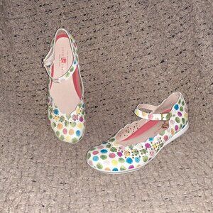 JOSE SAENZ-Ice Cream-Water Color Dots/Studs/Cut-Outs-Leather-Sz 37-Near Mint